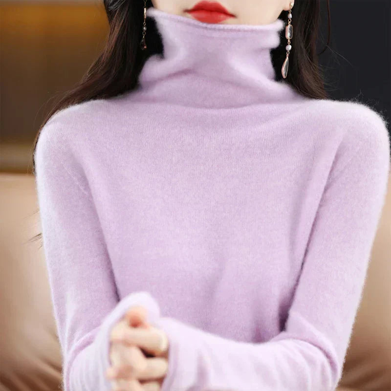 Averine | 100% Merino Wool Turtleneck Pullover Slim