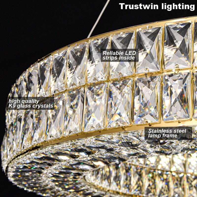 Aurelia Halo Gold Ring Crystal Chandelier Color Changing Glow