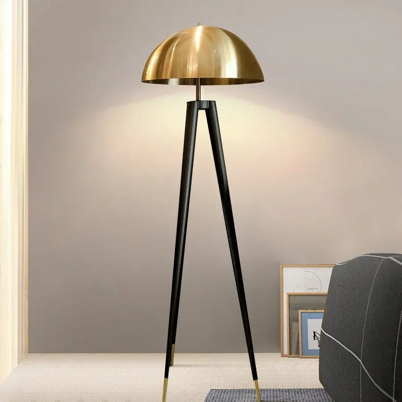 LumaArc Floor Lamp With LED Lighting And Black Base