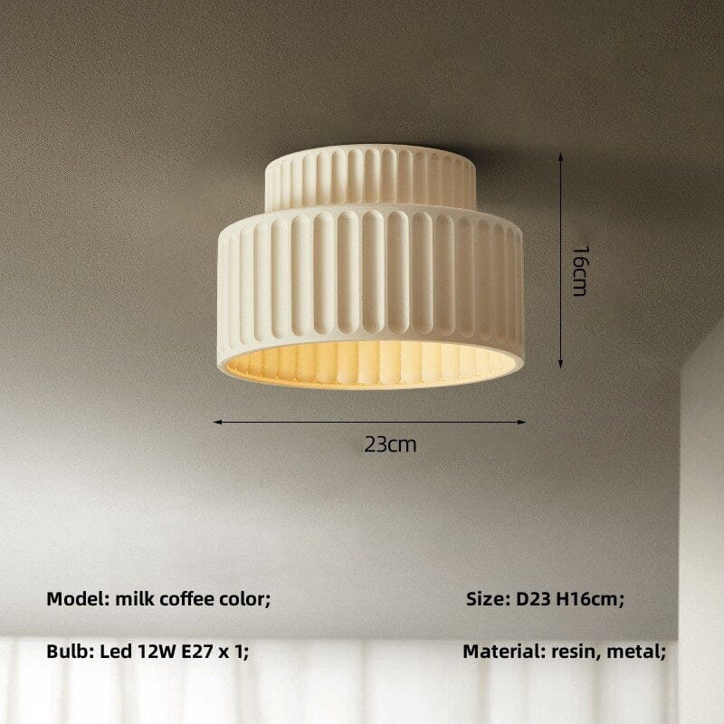 Liora Nordic Ceiling Lights With Pleated Acrylic Shade Diffused Glow