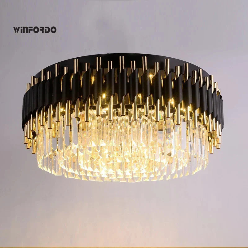 Elowen Crystal Noir Chandelier For Retro Modern Decor