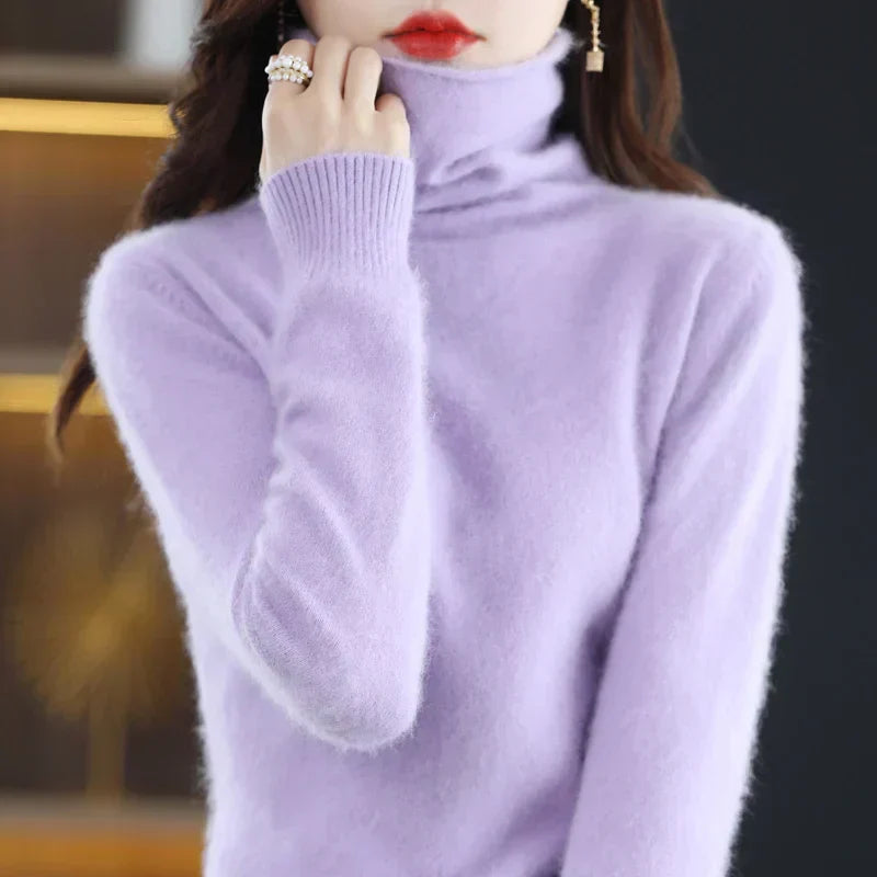 Kirrea Japanese Knit 100 Percent Cashmere High Neck Sweater