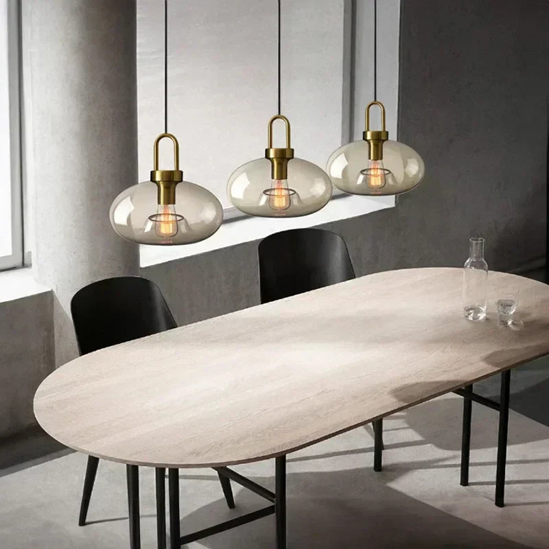 LumaNova Smoke Glass Pendant Light For Modern Living Rooms