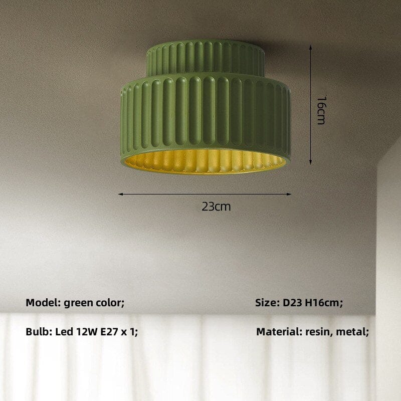 Liora Nordic Ceiling Lights With Pleated Acrylic Shade Diffused Glow