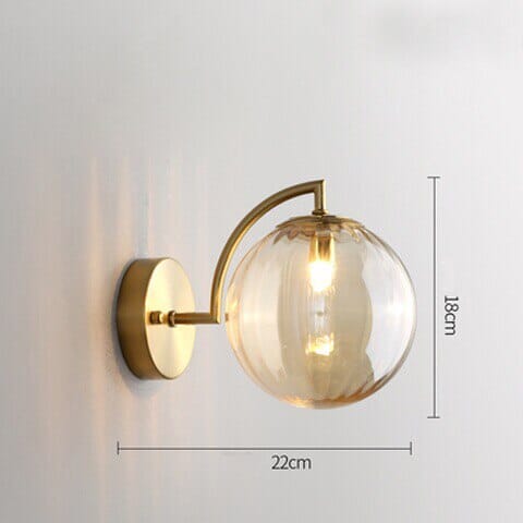 Lyra Wall Lamp With Round Stained Glass Shade Iron Frame