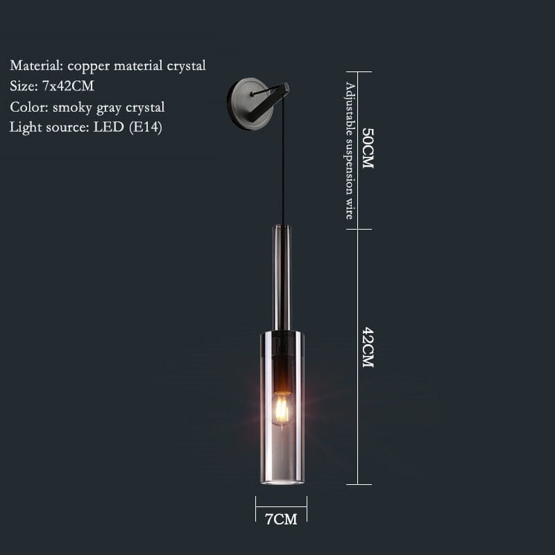 Helion Crystal Glass Nordic Pendant Lights With Copper Accents