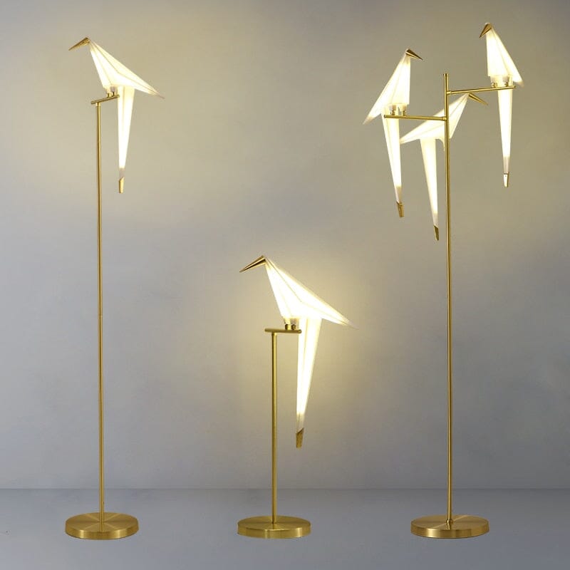 LyraBird Floor Lamp With Scandinavian Acrylic Bird Shade