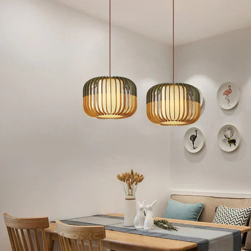 Astraeon Birdcage Pendant Lights Made From Handcrafted Wood Modern Rustic