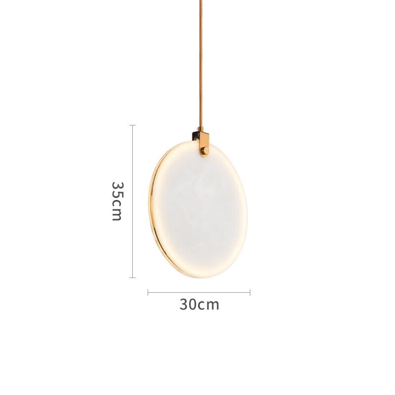 Aurea Marble Pendant Light With Round White Resin Shade And Gold Details