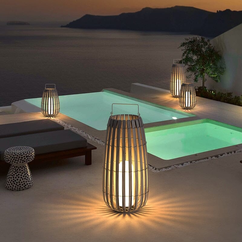 Liora Rattan Solar Lantern for Outdoor Garden Lighting