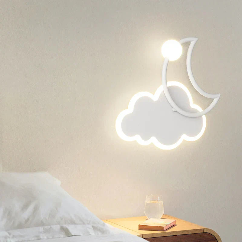 Lunara Cloud Moon LED Wall Light For Kids Bedroom With Gentle Night Glow