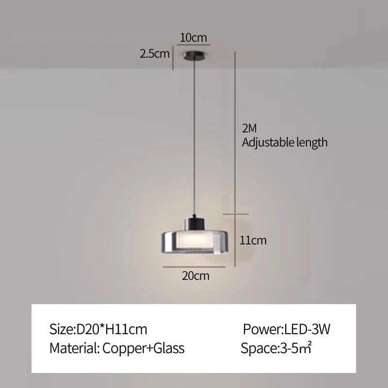 Aurion Copper Glass LED Pendant Light for Modern Interiors