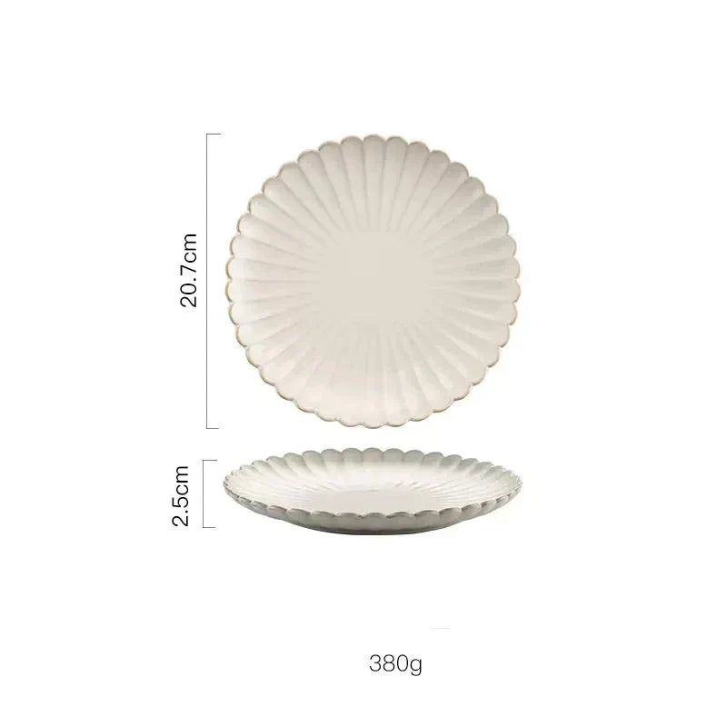 Azura Retro White Ceramic Plates