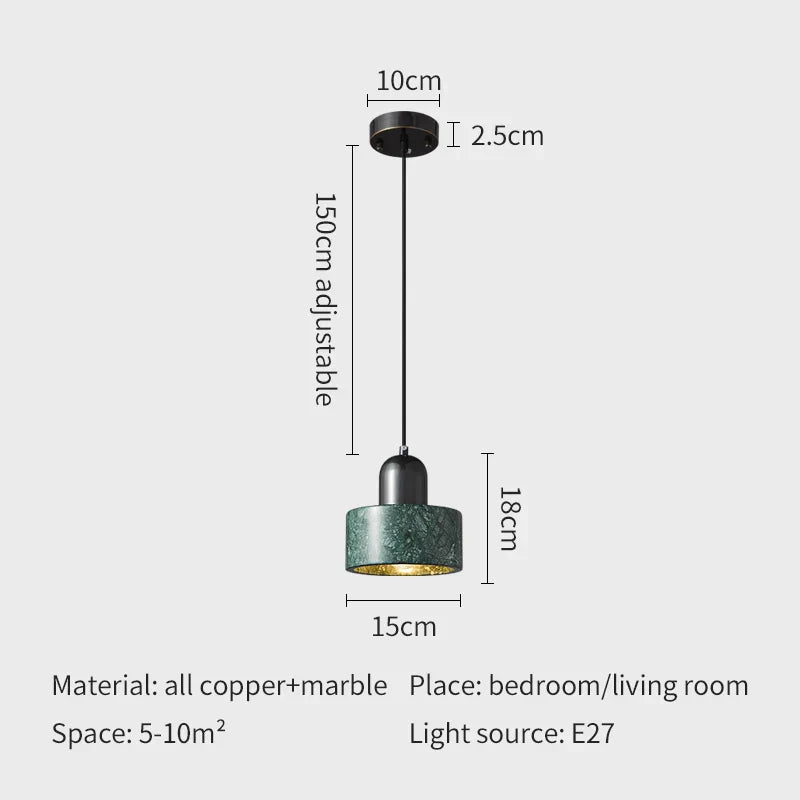 Aurelia Copper and Marble Pendant Light for Modern Kitchens