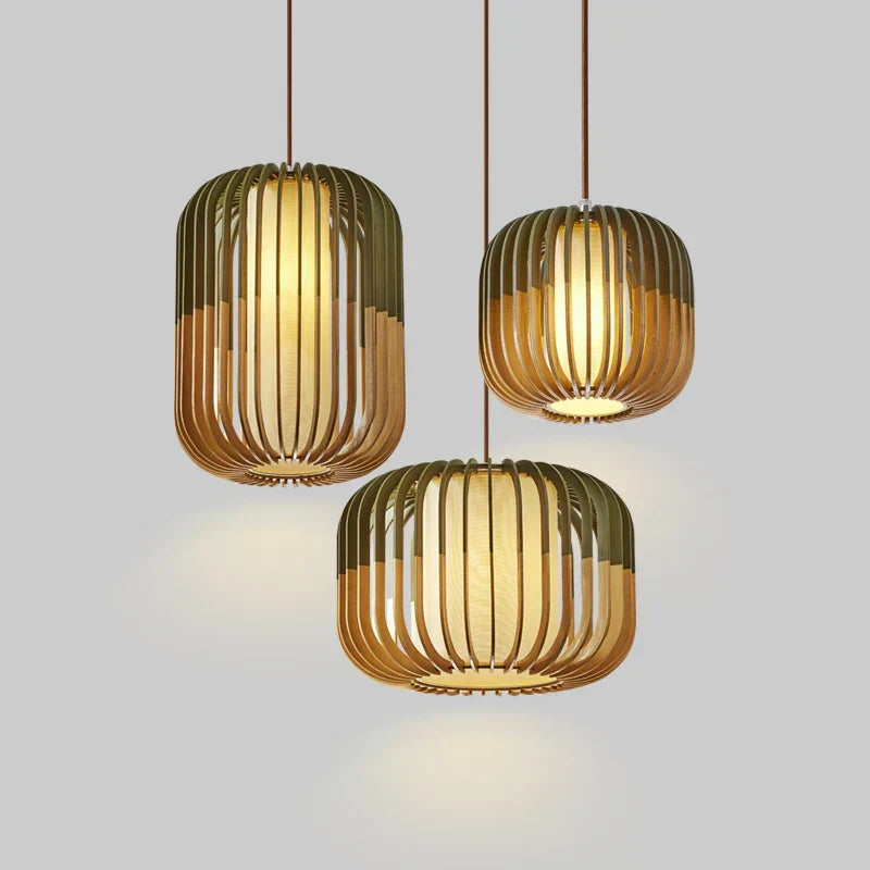 Astraeon Birdcage Pendant Lights Made From Handcrafted Wood Modern Rustic