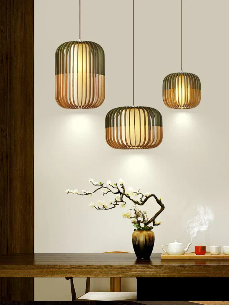 Astraeon Birdcage Pendant Lights Made From Handcrafted Wood Modern Rustic