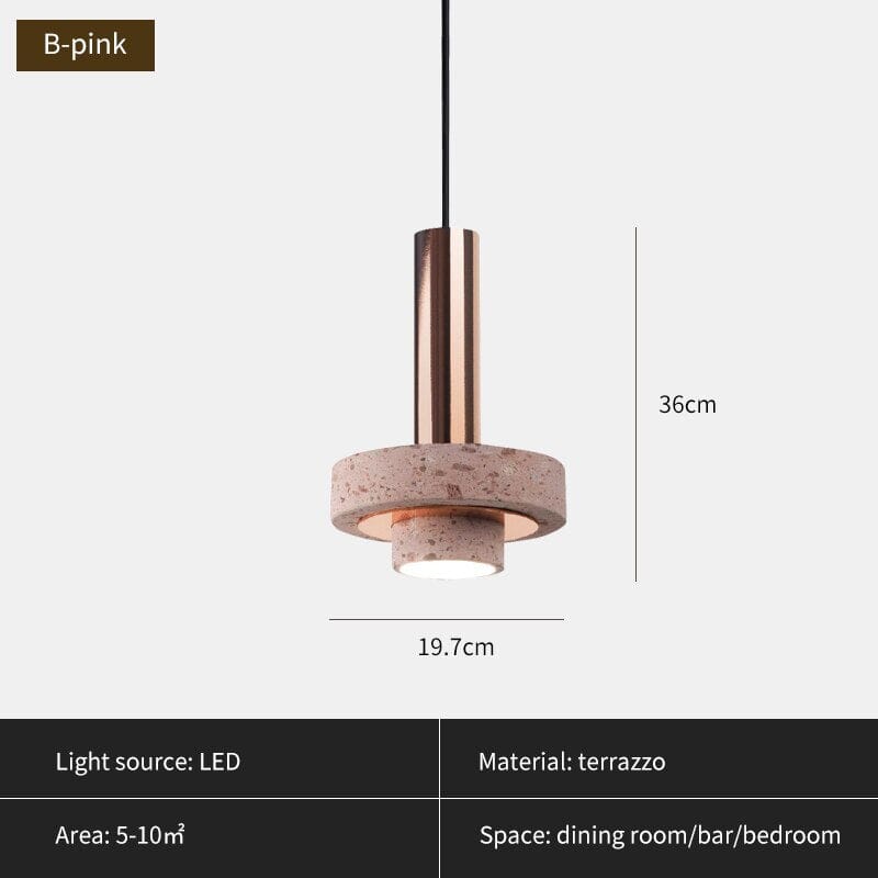 Celestra Terrazzo Pendant Light With Iron Plating Finish