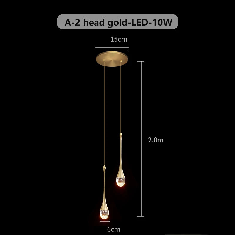 Lyra Teardrop Crystal Pendant Light for Dining Rooms