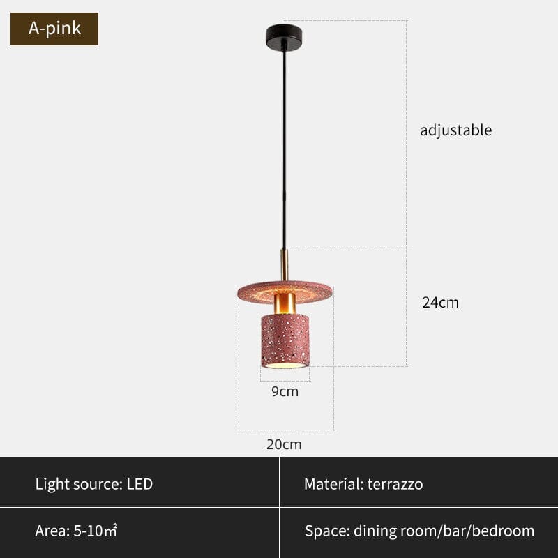 Celestra Terrazzo Pendant Light With Iron Plating Finish