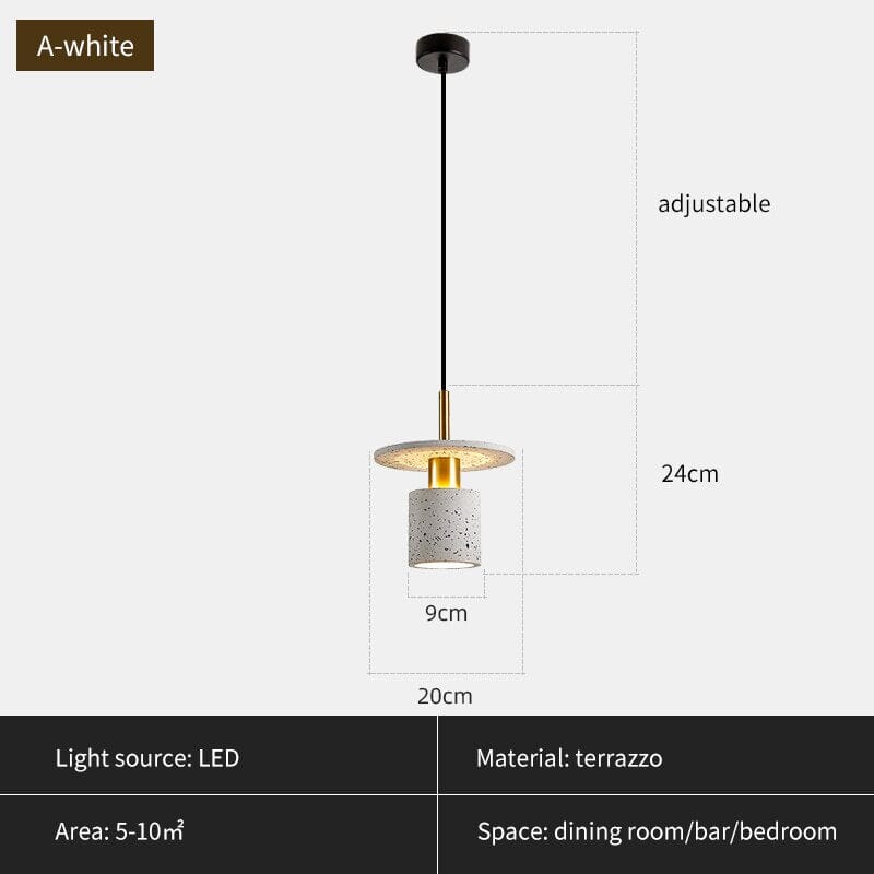 Celestra Terrazzo Pendant Light With Iron Plating Finish