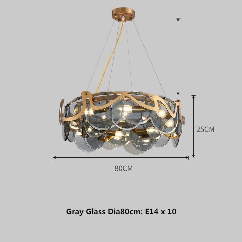 Celestia Cloud Pendant With Gold Glass Shade And Crystal Iron Construction