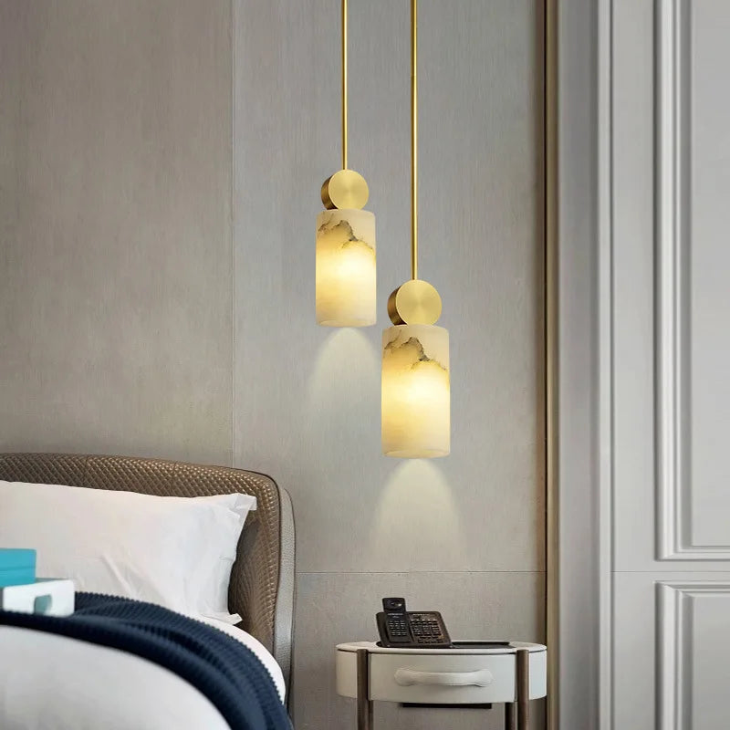 Astrae Nordic Marble and Copper LED Pendant Lights