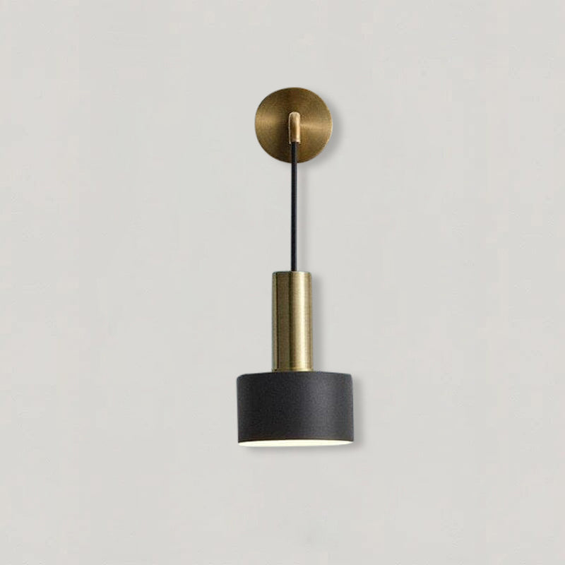 AuricNoir Modern Black and Gold Wall Sconce With LED Lighting