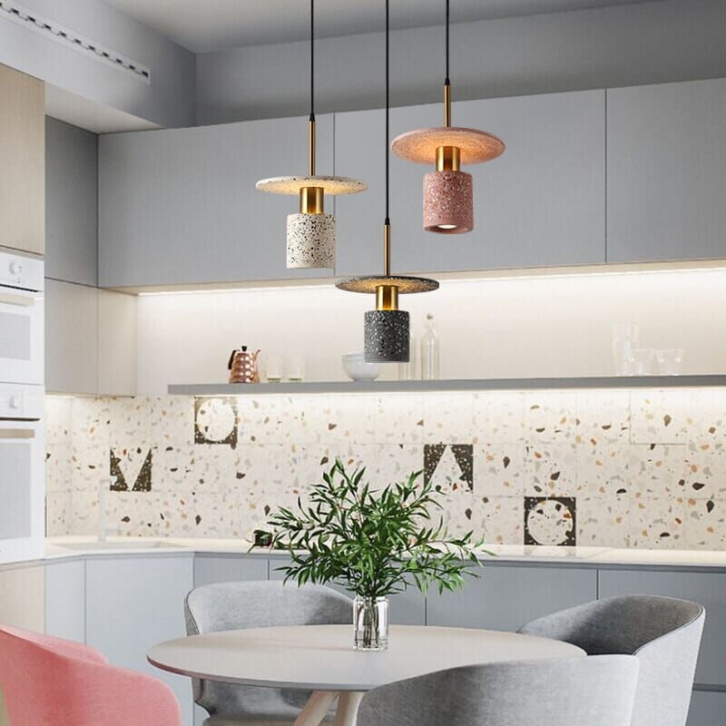 Celestra Terrazzo Pendant Light With Iron Plating Finish