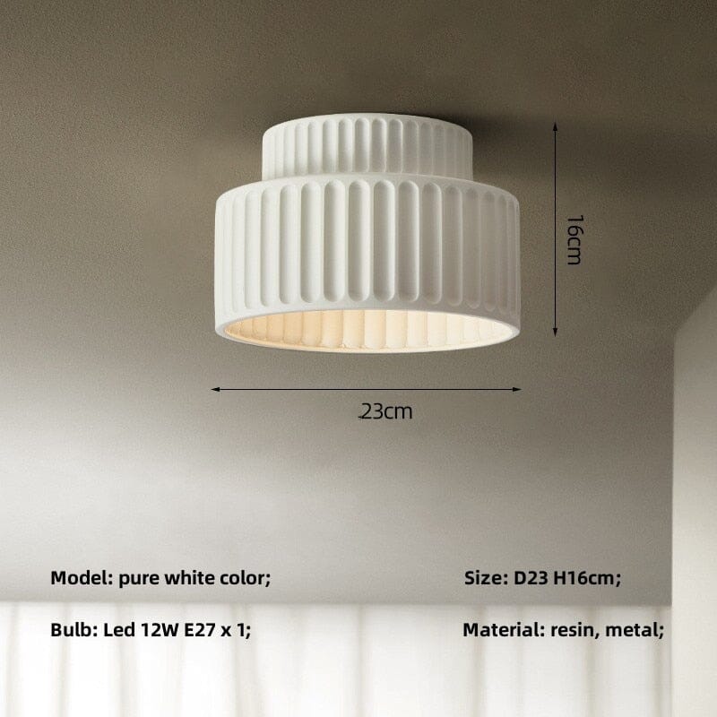 Liora Nordic Ceiling Lights With Pleated Acrylic Shade Diffused Glow