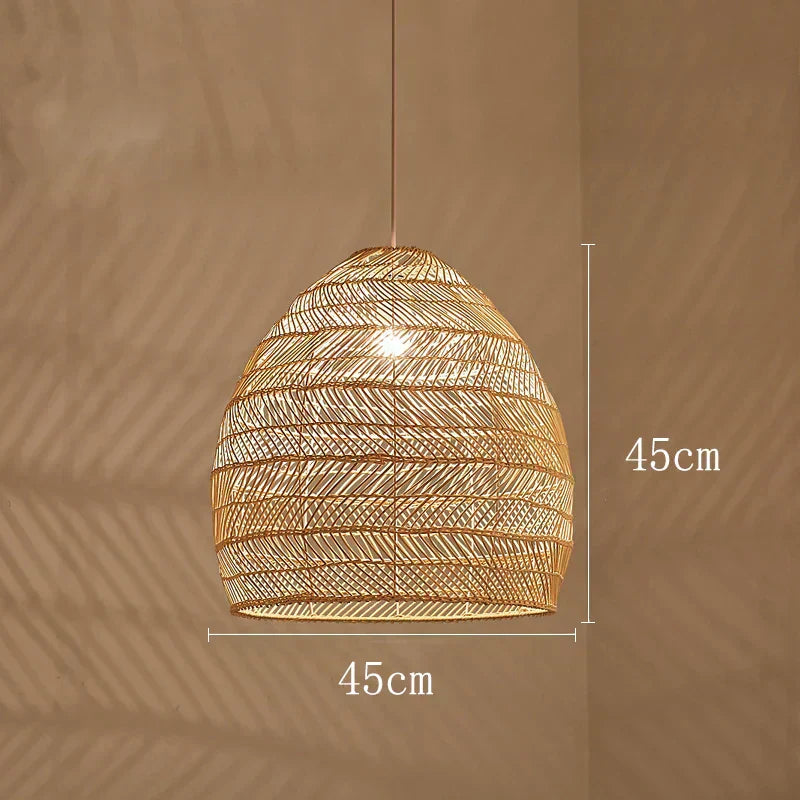 Aurelia Rattan Pendant Light Handwoven Lightweight Eco Friendly Ceiling Fixture