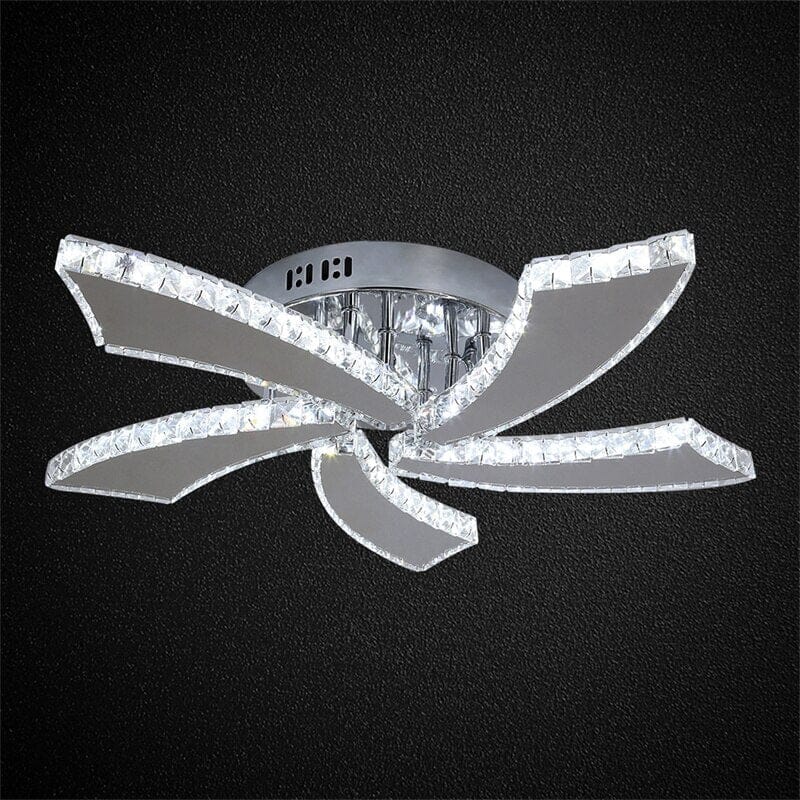 Kirnova Three Ring Crystal Ceiling Light With Clear Crystals