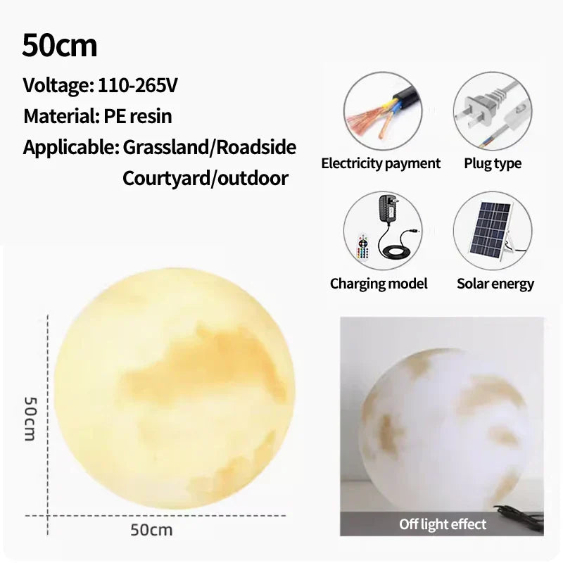 Lunara Nordic Outdoor Solar Moon Light Weatherproof Garden Glow