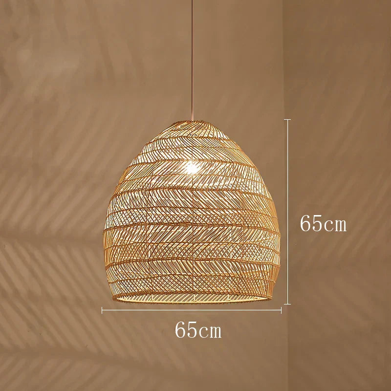 Aurelia Rattan Pendant Light Handwoven Lightweight Eco Friendly Ceiling Fixture