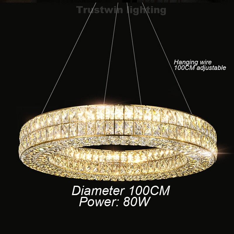 Aurelia Halo Gold Ring Crystal Chandelier Color Changing Glow