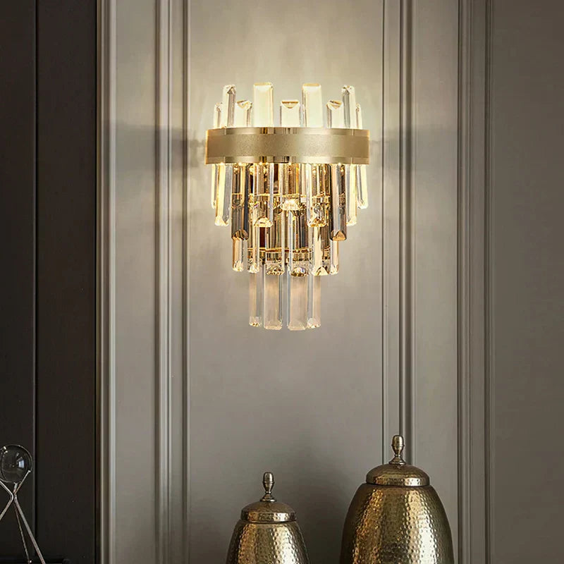 Luminelle Crystal and Titanium Gold Lighting Collection