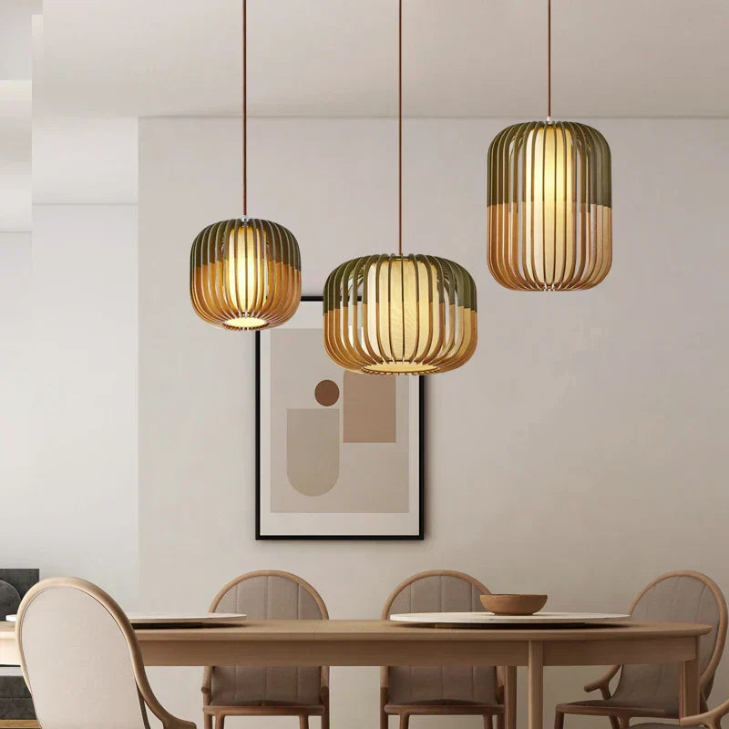 Astraeon Birdcage Pendant Lights Made From Handcrafted Wood Modern Rustic