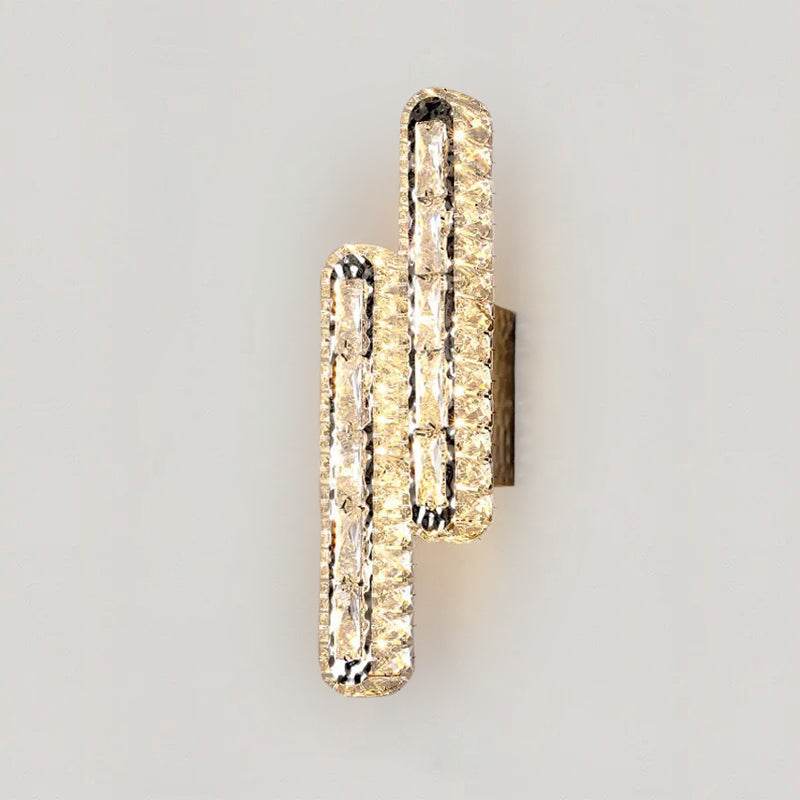 Aurelia Crystal Chrome LED Wall Lamp With K9 Crystal