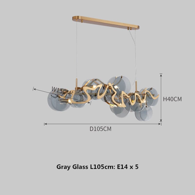 Celestia Cloud Pendant With Gold Glass Shade And Crystal Iron Construction