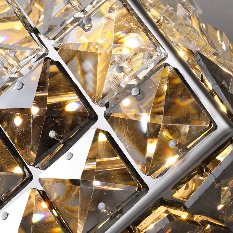 Lunara Crystal Wall Light | Modern Stainless Steel Glow