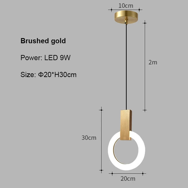 Aurora Halo Pendant Light Suspended Ring Ceiling Fixture