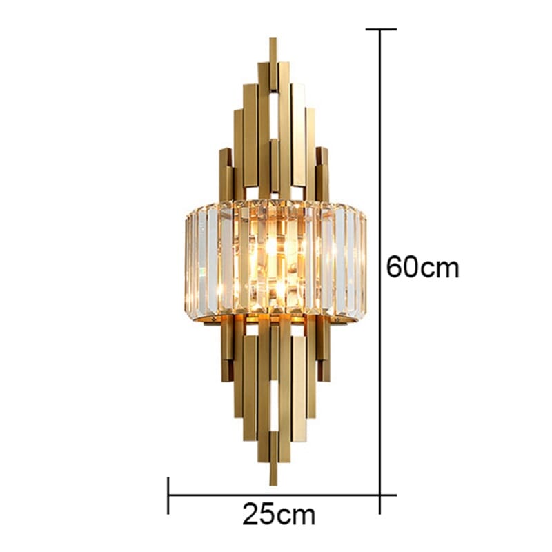 Liora Gold Crystal Wall Sconce Mini Chandelier for Small Rooms