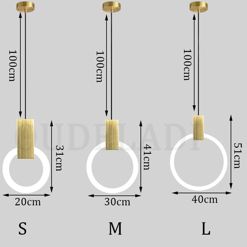 Aurora Halo Pendant Light Suspended Ring Ceiling Fixture