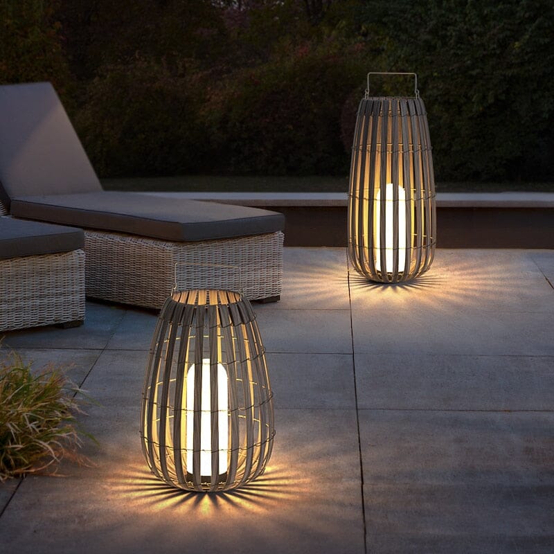 Liora Rattan Solar Lantern for Outdoor Garden Lighting