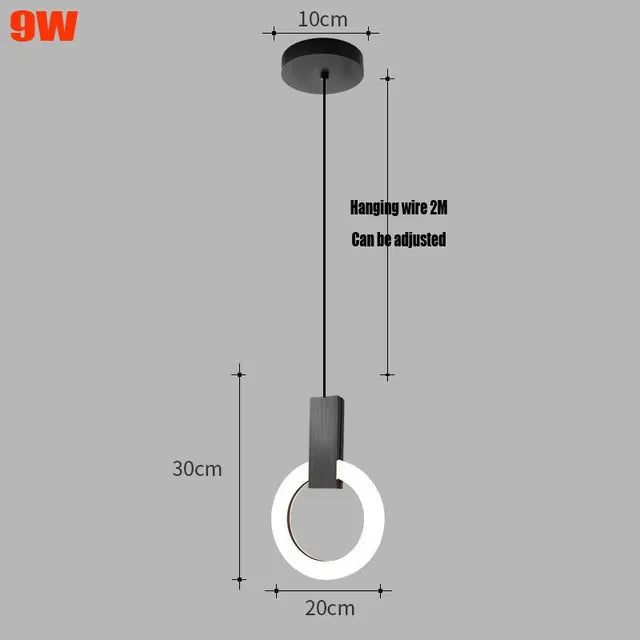 Aurora Halo Pendant Light Suspended Ring Ceiling Fixture