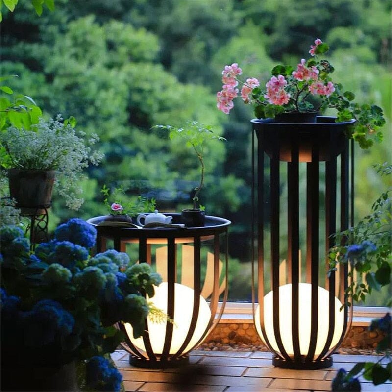 LyraBloom Flower Pot Table Lamp | Solar Outdoor Garden Light
