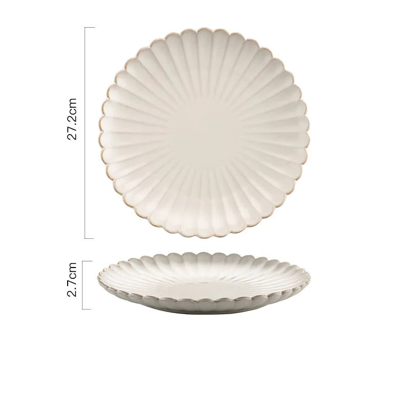 Azura Retro White Ceramic Plates