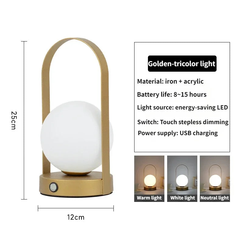 Auria Portable Wireless Dimmable Table Lamp for Home and Travel
