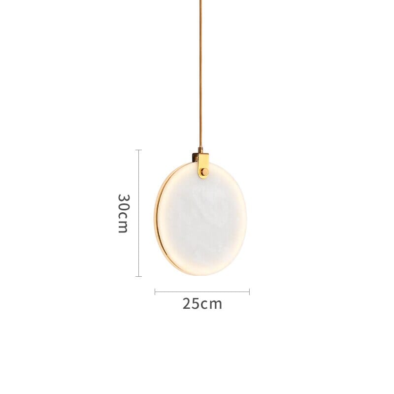 Aurea Marble Pendant Light With Round White Resin Shade And Gold Details