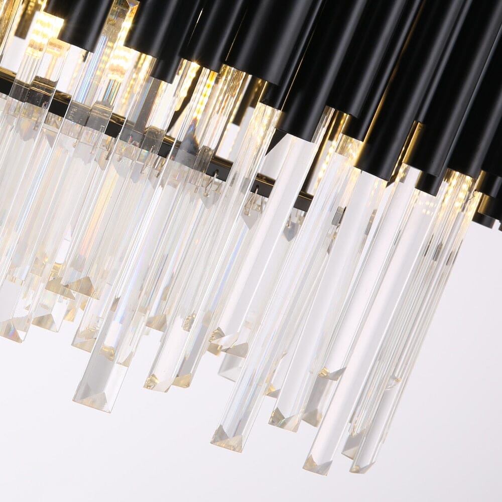LustreNova Crystal Chandelier Collection in Matte Black Finish
