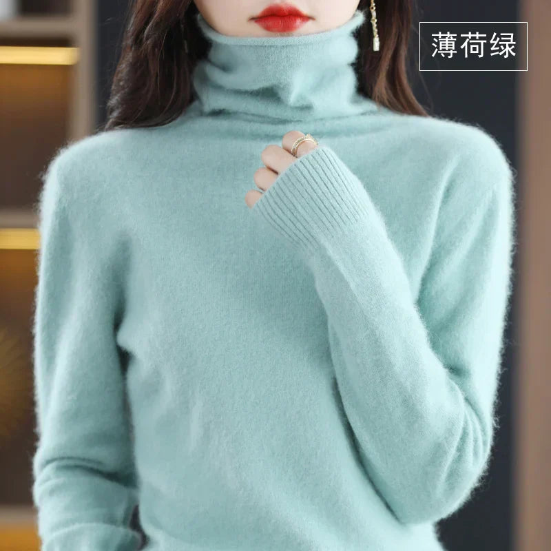 Kirrea Japanese Knit 100 Percent Cashmere High Neck Sweater